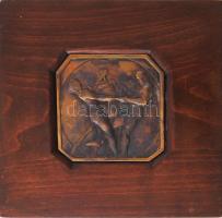 Murányi Gyula (1881-1920): Haláltánc (Szecessziós tánc). Bronz, jelzett, fára erősítve, 11×11 cm