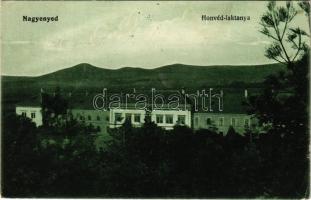 1914 Nagyenyed, Aiud; Honvéd laktanya. Földes Ede kiadása / K.u.K. military barracks