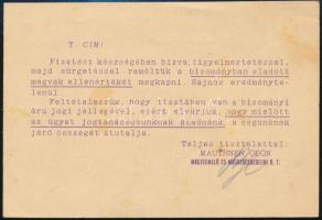 1934 Mauthner Ödön Magtermelő és Magkereskedelmi R.T. üzleti levelezőlap