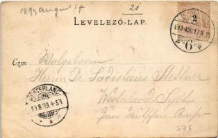 1899 (Vorläufer) Budapest I. Királyi vár, gőzhajó. Divald Károly 10. sz. (EB)