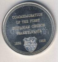 1968. "János Zsigmond-Első unitárius templom Erdélyben" ezüstözött ffém emlékérem T:BU