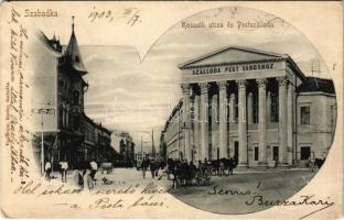 1903 Szabadka, Subotica; Kossuth utca, Szálloda Pest városhoz. Vig Zsigmond Sándor kiadása / street view, hotel (Rb)