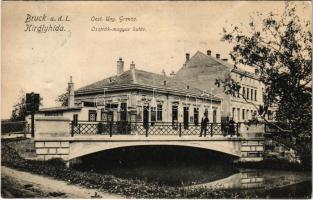 Királyhida, Bruckújfalu Tábor, Brucker Lager, Bruckneudorf; Osztrák-magyar határ, Schöberl József műkertészet üzlete / Austro-Hungarian border, gardening shop / Grenze, Kunstgärtnerei (EK)