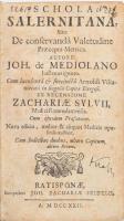 de Mediolano, Joh.: Schola Salernitana Sive De Conservanda Valetudine Praecepta Metrica : Cum Indici...