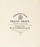 cca 1865 Női portré, keményhátú fotó Philipp Graff berlini műterméből, 10,5×6,5 cm