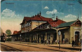 1920 Kecskemét, pályaudvar, vasútállomás, gőzmozdony. Vasúti levelezőlapárúsítás 17. sz. 1916 (EB)