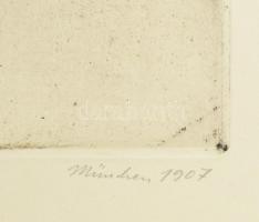 Kövér Gyula (1883-1972): Apáca. Rézkarc. papír. Jelzett. 24x18 cm