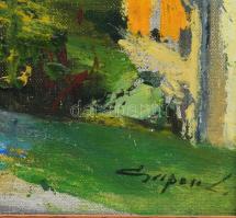 Csupor László (1914-1990): Budapesti látkép. Olaj, vászon, jelzett. Fakeretben, 50×61 cm