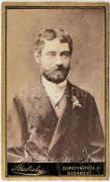 cca 1883 Rédey Tivadar (1855-1887) műépítész, keményhátú fotó Strelisky budapesti műterméből, 10,5×6,5 cm