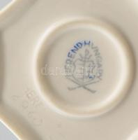 Herendi zöld rózsa mintás kínáló. Kézzel festett, jelzett, kopással 6 cm