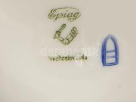 Cseh Alt Wien Epiag porcleán dobozka, matricás, jelzett, hibátlan 8 cm