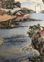 Kínai váza matricás, jelzett, hibátlan 12 cm