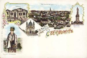 Csernovic with Theater and Hutsul folkwear litho (EK)