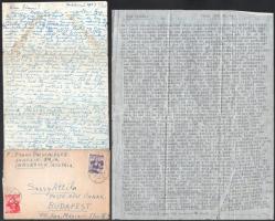 1953-1967 Sassy Attila (1880-1967) festőművésznek címzett 2 db levél, borítékkal