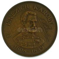 Bognár György (1944-) 1988. &quot;MÉE Gyöngyösi Csoport - Aradi Vértanúk / Knézich Károly&quot; piedfort bronz emlékérem (42,5 mm) T:UNC,AU Adamo GS6