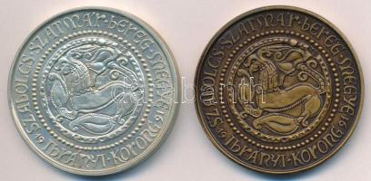 Tóth Sándor (1933-) 1991. "A hét vezér sorozat - Előd vezér" Ag és bronz emlékérem pár (43...