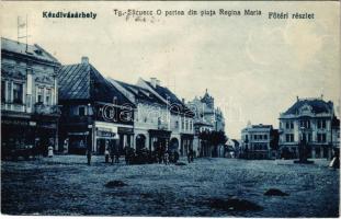 1930 Kézdivásárhely, Targu Secuiesc; Fő tér, Szőcs Lajos, Kovács Kelemen üzlete. Turóczi István kiadása / O partea din piata Regina Maria / main square, shops