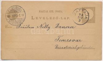 1898 (Vorläufer) Gátalja, Gáttája, Gataia; Szecessziós virágos korai képeslap kézzel színezve / Art ...