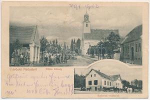 1903 Pozsonynádas, Nádas, Trstín, Nadasch (Nagyszombat); Fő utca, templom, Bojkovai vadászlak / main street, church, Bojková hunting lodge (fl)