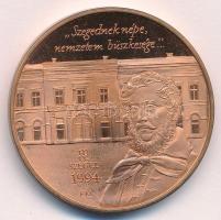 Fritz Mihály (1947-) 1994. "Kossuth Lajos halálának centenáriuma / MÉE-Szeged" bronz emlék...