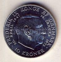Dánia 1972. 10K Ag "Frigyes halála-Margit trónralépése" T:BU