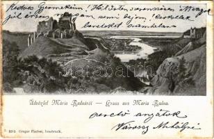 1902 Lippa, Lipova; Solymosi vár, Máriaradna. Gregor Fischer kiadása / Cetatea Soimos / castle ruins, Radna (kis szakadás / small tear)