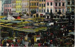 1916 Warszawa, Varsovie, Warschau, Warsaw; Stare Miasta / market + "K.U.K. UHLANEN-REGIMENT Nr. 12. 2. ESCADRON"