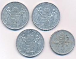 1943. 5P Al "Horthy Miklós születésének 75. évfordulójára (3x) + 1945. 5P Al "Parlament&qu...
