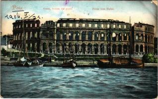 1906 Pola, Pula; Arena, veduta dal porto / Arena vom Hafen / amfiteátrum / amphitheatre (EK)