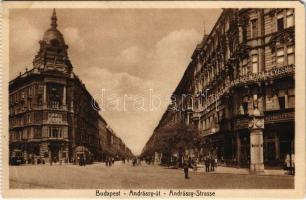 Budapest VI. Andrássy út, villamos, Takarékpénztár (EM)