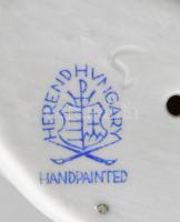 Herendi porcelán nyúl, kézzel festett, jelzett, egyik fülén apró sérüléssel, m: 8,5 cm
