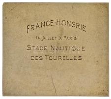 Franciaország 1926. egyoldalas, ezüstözött bronz vízilabda plakett, mindkét oldalon gravírozva &quot...