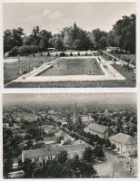 Gyoma - 5 db modern Képzőművészeti Alap képeslap (Ligeti strand, biztosító, könyv és hanglemez bolt,...