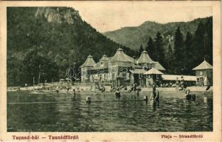 1936 Tusnádfürdő, Baile Tusnad; Plaja / Strandfürdő, fürdőzők. Andrásofszky bazár kiadása / spa, bath, beach (ázott / wet damage)
