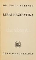 Kästner, Erich: Lirai házipatika. Renaissance Könyvek 8. Bp., 1937, Renaissance (Hungária-ny.), 211+(1) p. Első magyar nyelvű kiadás. Papírkötésben, apró foltokkal.