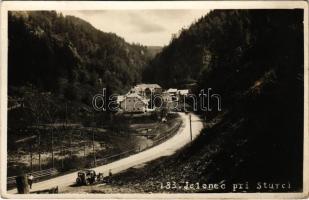 1935 Alsószarvas, Szarvas, Dolny Jelenec (Óhegy, Staré Hory, Besztercebánya); Jelenec pri Sturci / út, automobil / road, automobile (EK)