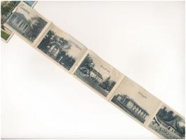 Harkányfürdő, park a gyógyteremmel, kávéház és cukrászda, leporellólap 10 képpel (fa)