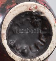 Díszváza kerámia váza, mázas kerámia, jelzett, hibátlan 16 cm