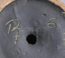 Péter Ferenc kerámia gyertyatartó mázas kerámia, jelzett, hibátlan d: 14 cm