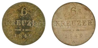 Ausztria 1849A 6kr Ag + 1849C 6kr Ag T:VF,F patina 
Austria 1849A 6 Kreuzer Ag + 1849C 6 Kreuzer Ag...