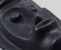 Afrikai jellegű kerámia fali dísz. Jelzés nélkül, kis kopással 32 cm