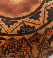 Lopótök, illusztrált, kopásnyomokkal, d: 11 cm, m: 6,5 cm