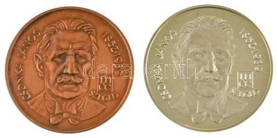 Fritz Mihály (1947-) 1989. MÉE Szeged - Budai Baráti Kör / Csonka János bronz és piedfort Ag emlékérem pár (70,91g/0.835/42,5mm) T:UNC,AU (eredetileg PP) Adamo SG23