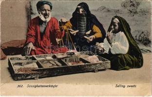 Egypt, Süssigkeitenverkäufer / selling sweets, folklore / édesség árus