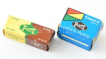 Fortepan 40 ASA FF rollfilm és Forte Color II bontalan negatív kisfilm, 2 db