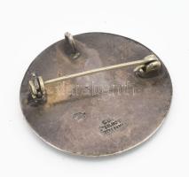 Ezüst (Ag) bross, sterling, maja naptár jelzett, 6,8 g d: 34 mm