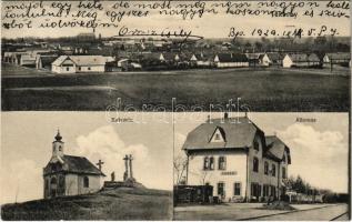 1929 Taksony, látkép, Kálvária, vasútállomás