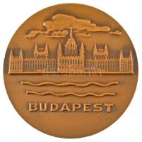 1971. &quot;Budapest&quot; egyoldalas bronz emlékérem, hátoldalán &quot;Magyarország-Csehszlovákia-Lengyelország decatlon-pentatlon Budapest 1971&quot; gravírozással (70mm) T:XF