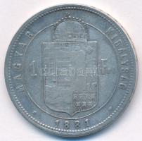 1881KB 1Ft Ag "Ferenc József / Középcímer" T:VF karc
Adamo M15