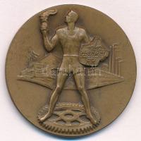 1950. &quot;Csepel&#039; Munkás Testedző Kör 1912&quot; bronz díjérem, hátoldalán &quot;Budapest 1950. évi bajnoksága IV. o. női egyes III&quot; gravírozással (41mm) T:XF kis patina